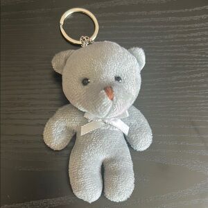 Gray Teddy Bear Keychain